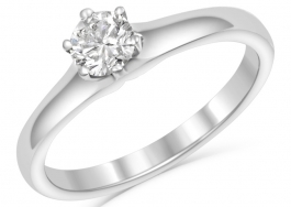 Arlette Petite 6-Prong Knife Edge Diamond Solitaire Engagement Ring in ...