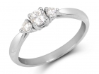 1/4 carat elegante three-stone diamond ring for ladies