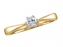 Bague WInema couronne serti d'un diamant canadien en or jaune 10k