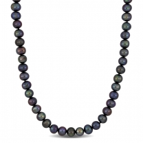 L'eau douce long collier de perles 6mm AA forme de pomme de terre gris  argent collier de perles chinois 60' - Chine Collier de perles et collier  de perles de culture moderne