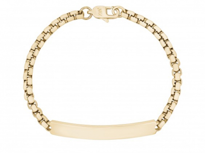 Little Gigi Jade bracelet, Rectangle plaque, Yellow Gold, 5.1