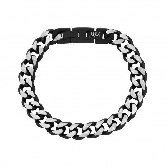 Bracelet ARZ Steel maille cubaine 11mm en acier inoxydable deux