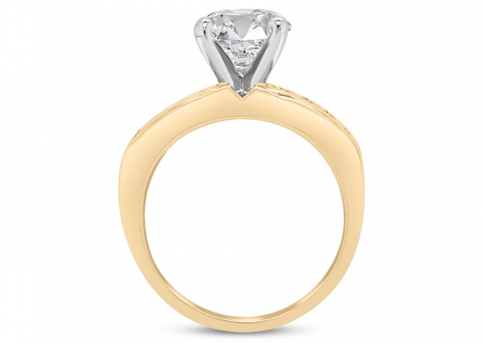 Solitaire-Look 14K Gold Diamond Ring for Women
