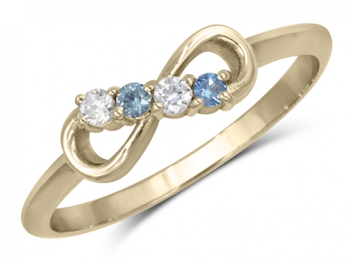 Pear Shaped 2 Stone Aquamarine Infinity Ring | LUO