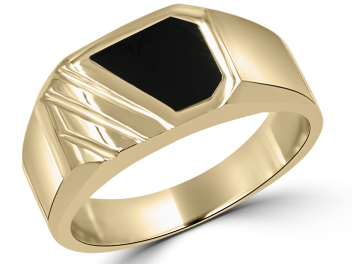 Vintage Solid 14K White Gold Black Onyx Wedding Band Bridal Ring -  gardensring