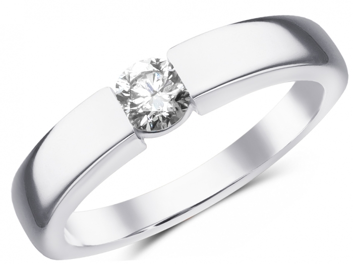 Altiva 14K White Gold .23CT Diamond Tension-Set Solitaire Engagement Ring -  Bijouterie Langlois