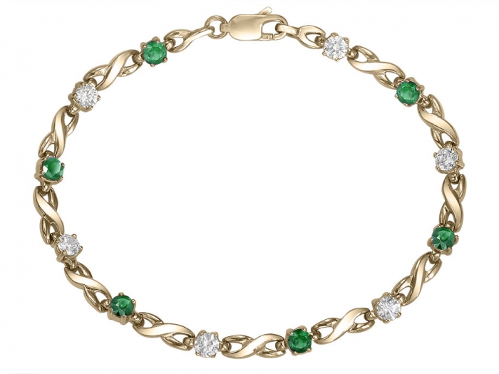 Sinez Gold Bracelet pour femme avec pendentif infini en or jaune 8 carats 333 