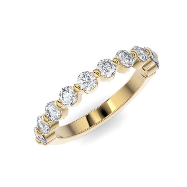 Bubble 14K Yellow Gold Lab Grown Diamond Half Eternity Band .05ct