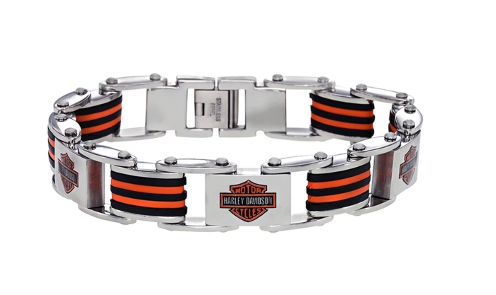 Multi-logo Harley Davidson bracelet for men