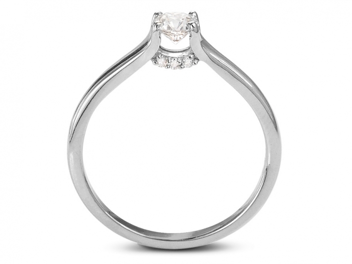 Blanc Simulé Diamant Bezel-Jeu de Solitaire avec accents anneau mariage Sz5-Sz9