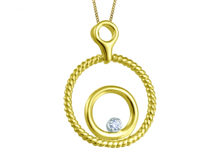 bride Sure Compassion Donoma Canadian Diamond Solitaire Pendant Double Twisted Circle in 10K
