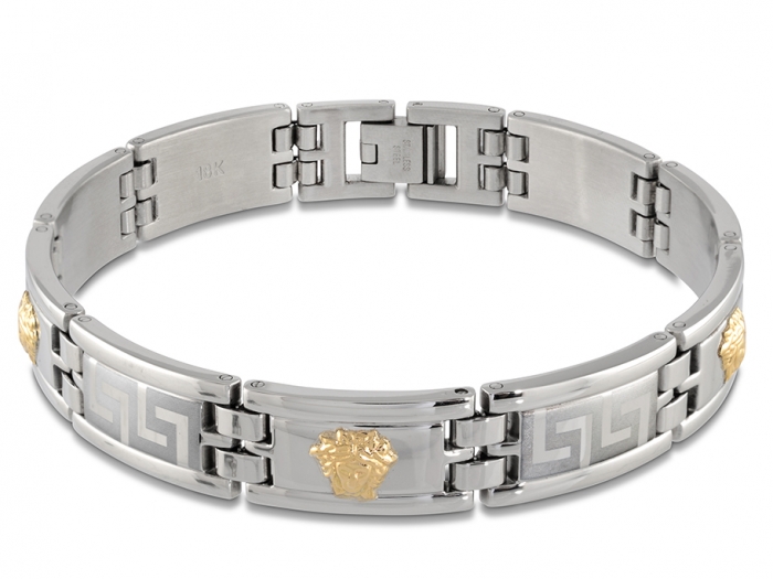 Versace 18 Karat Yellow Gold and Black Enamel Medusa Bracelet at 1stDibs  versace  bracelet 18k gold versace bracelet gold versace gold bracelet