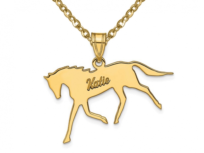 Buy Stylish Yellow Gold Plated Prong Set Running Horse Necklace Pendant  (Diamond Quality -J, I3) Chain Animal Lovers Casual Jewelry for Women Teen  Girls Her| by La4ve Diamonds |Gift Box Included Online
