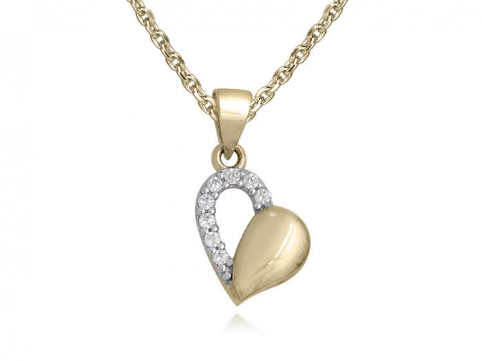 1/4Ct TDW Diamond 10K Rose Gold Dual Tilted Heart Necklace - Walmart.com