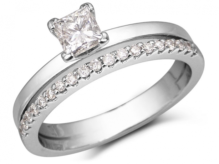 Aiyanna Canadian Princess-Cut Diamond Solitaire Ring & Diamond