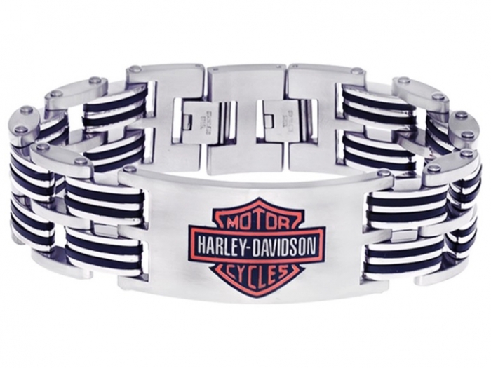 Bracelet Harley Davidson maille double pour homme