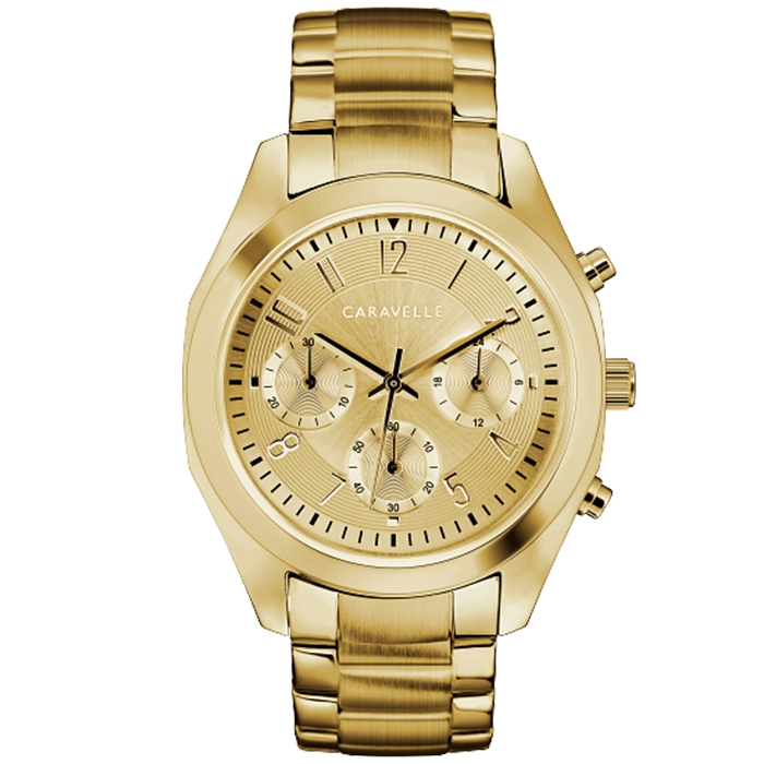 Caravelle Sport Chronograph Yellow Gold Stainless Steel Watch For
