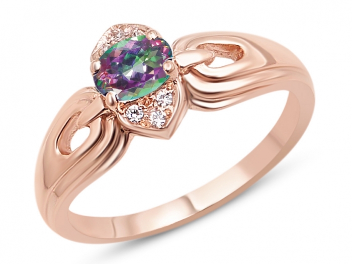 Mystic Topaz Engagement Ring