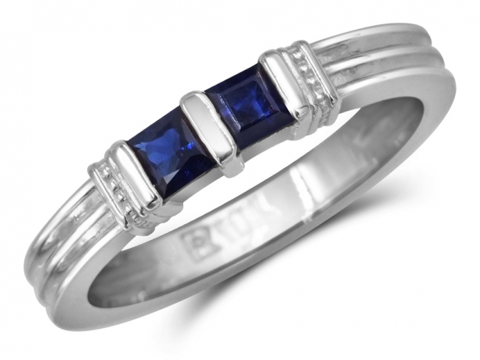 Classic Princess Cut Blue Sapphire Single Halo Engagement Ring, Occasion:  Wedding, Size: 3.5inch at Rs 4999 in Jaipur