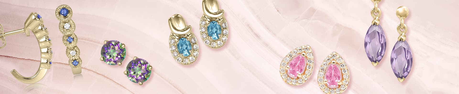 Gemstone earrings colored stones